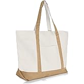 22" Heavy Duty Cotton Canvas Tote Bag (Zippered)