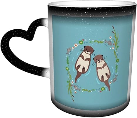 Amazon Co Jp かわいいカワウソ マグカップ 色が変わるカップ おしゃれ かわいい 耐久性 安全で健康 セラミックコーヒーマグクリエイティブ 面白いユーモア ギフトアイデア ホーム キッチン