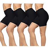 BESTENA 4 Pack Slip Shorts for Under Dress Seamless Smooth Boyshorts Panties Boxer Briefs for Women