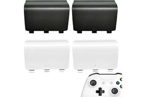 MINGXIONG 4 Pcs Battery Cover Replacement for Xbox One/One S/One X Controller[NOT for Xbox Series X/S],Battery Back Shell Covers,Battery Cover Door Repair Part Compatible with Xbox One Controller(Black&White)