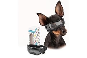 PETLESO Dog Goggles Small Breed, Dog Sunglasses for Small Breed UV Protection Eyewear for Small Dog Outdoor Riding Driving, S