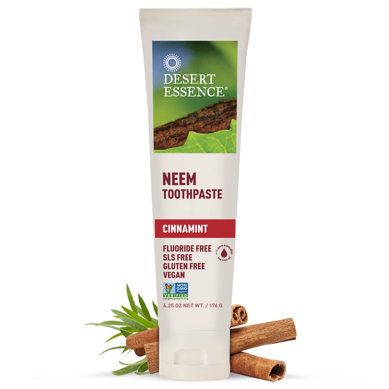 Desert Essence Toothpaste - Neem - Cinnamint - 6.25 oz - 1 Each