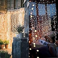 Dearpriass LED Window Curtain String Light Wedding Party Home Garden Bedroom Outdoor Indoor Wall Decorations