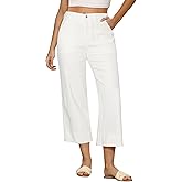 GRAPENT Capri Jeans for Women High Waisted Wide Leg Trendy Strechy Loose Straight Cropped Denim Jeans Pants with Pockets