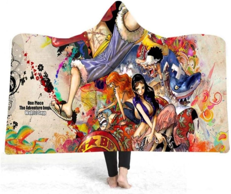 ONLYONE1 Mantas para Cama Anime One Piece Warm Hooded Blanket Capitán