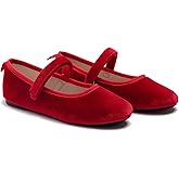 FEVERSOLE Girls Cute Dress Mary Jane Shoes Soft Party Holiday Ballet Flats