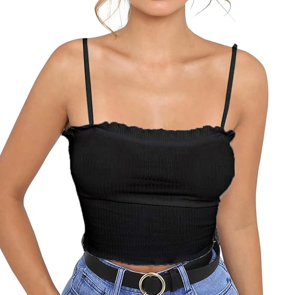 Cramberdy T Shirt Ärmellose Weste Damen Tank Tops Damen Crop Tops Tumblr Sleeveless Einfarbig Slim Fit Blouse Women Sommerblu