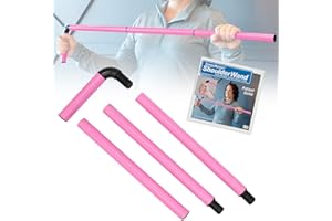 RangeMaster ShoulderWand Therapy Stretching Tool│Collapsible Stretching Bar│Physical Therapy Tool for Recovery and Increasing Motion (Pink)