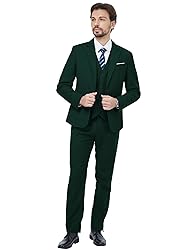 MAGE MALE Mens Two Button 3-Piece Suits Slim Fit