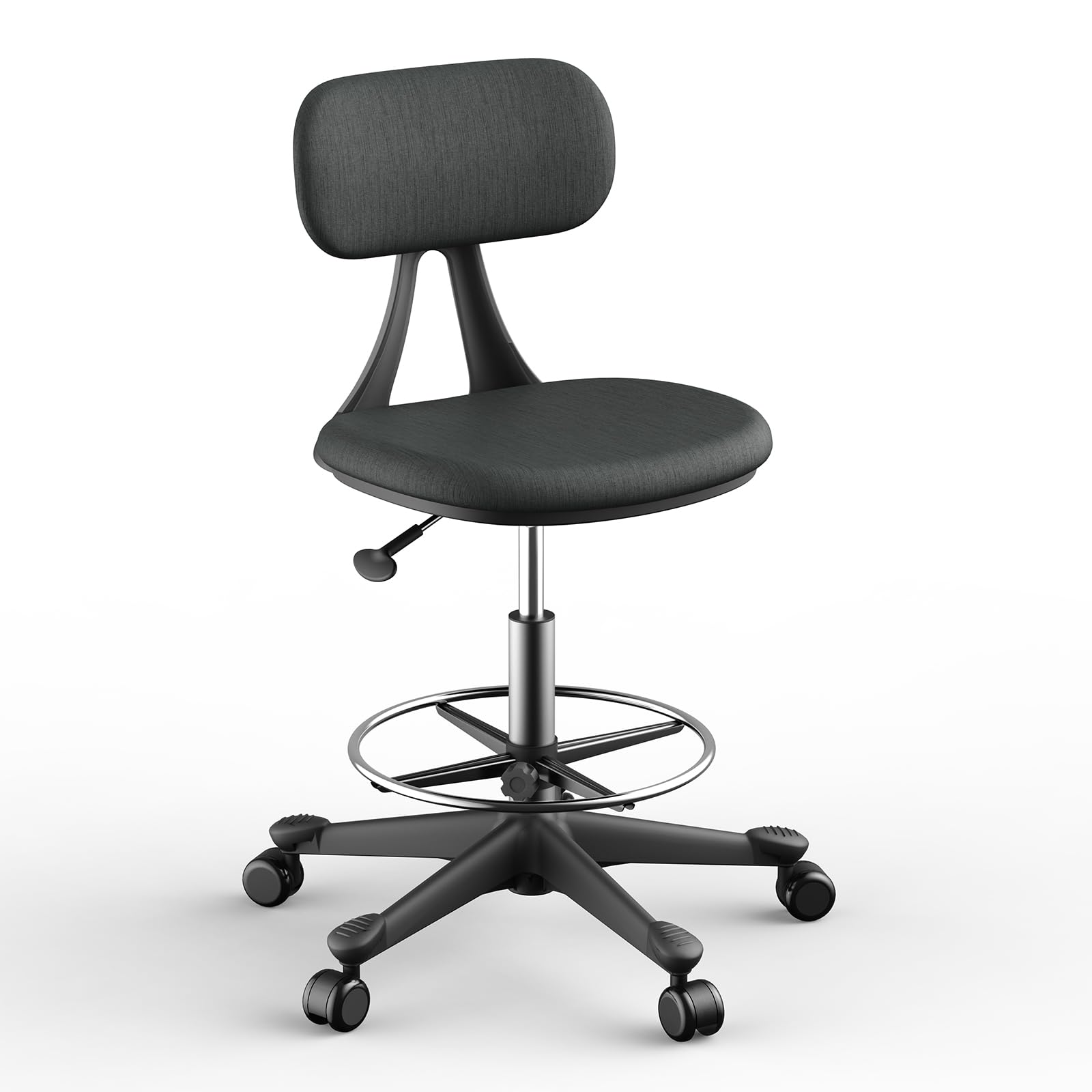 Photo 1 of ERGO COLLECT Drafting Chair with Auto-Lock Gravity Wheel,Height Adjustable Standing Desk Chair,Tall Drafting Stool,with Back Support & Foot Rest,No Arms,for Studio,Lab,Office or Home