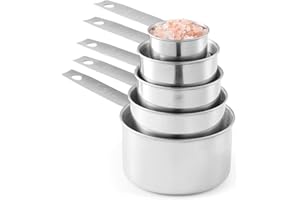 Stainless Steel Measuring Cups, Laxinis world 5 Piece Stackable Measuring Set (1)
