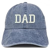 Trendy Apparel Shop Dad Embroidered Pigment Dyed Low Profile Cotton Cap - Navy