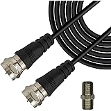 Chaowei TV Antenna Extension Coaxial Cable(15ft) with Coaxial Coupler,F Type Connector-Ideal for Digital TV Aerial, Satellite
