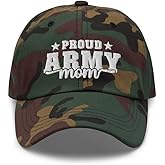 Proud Army Mom - Proud Soldier Mother Military Embroidered Dad Hat Cap for Women