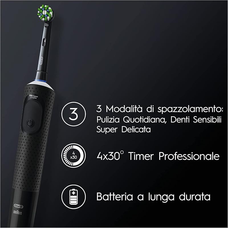 Spazzolino Elettrico Vitality Pro, Nero, 1 Testina