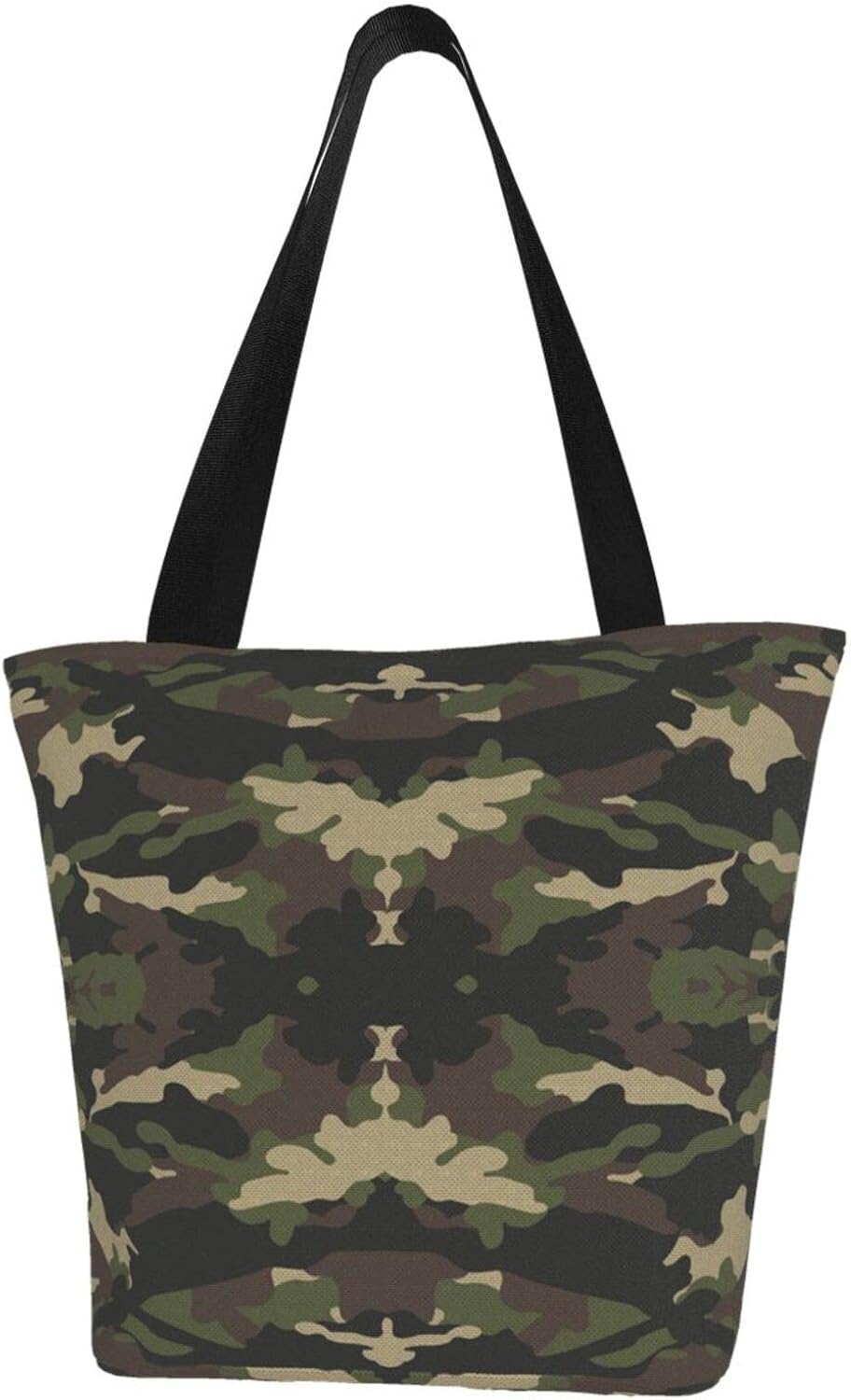 Camouflage Tote Bags with Zipper for Women, Large Tote Bag Reusable
