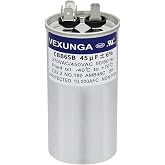 VEXUNGA 45uF 45 MFD 370VAC 440VAC 450VAC 50/60Hz CBB65 CBB65B Run Start Capacitor for AC Unit Fan Motor Start or Pool Pump or Air Condenser Straight Cool