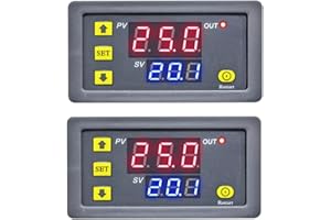 SAZKJERE 2Pcs Timer Delay Relay Programmable Cycle Timer Switch ON-Off Control LED Digital Display Time Relay Module (DC12V/20A) Gray