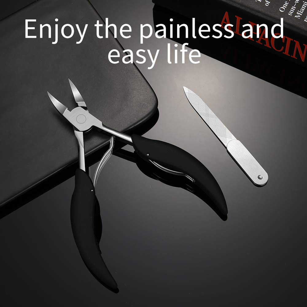 Toe Nail Clippers for Thick Ingrown Toenails, Heavy Duty Podiatrist Toenail Clipper with Easy Grip Handle, Stainless Steel Nails Scissors for Seniors, Men, Adults (Included One Nail File): Beauty