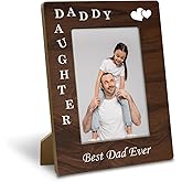 Yxadu Daddy Gifts, Rustic Wood Photo Frame Gifts from Daughter, Daddy Picture Frame - Daddy & Daughter, 4x6 inch, Father's Day Birthday Christmas Gift, Farmhouse Home Decor, Display on Tabletop, Desk