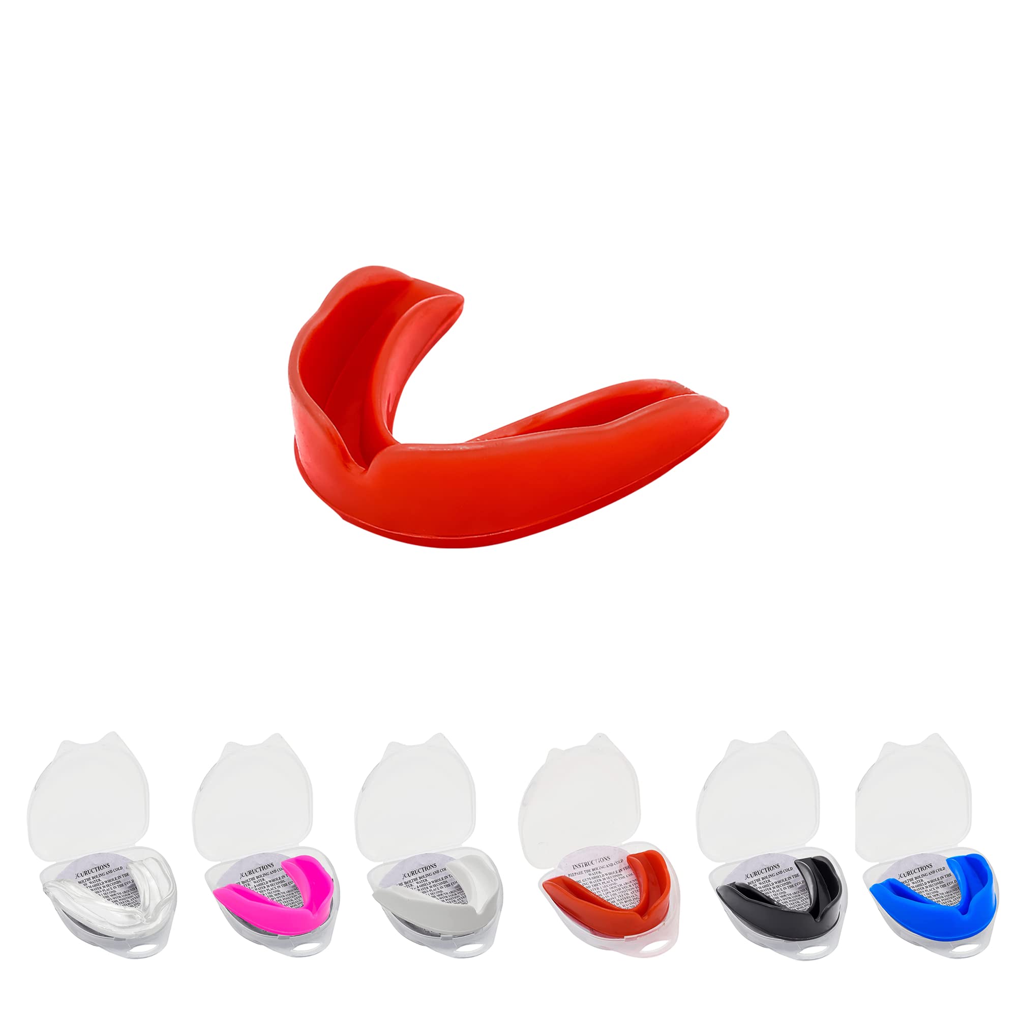 Mouthguard Slim Fit, Junior Gum Shield with Case for Kids Youth for School Combat Sports MMA, Rugby, Judo, Karate, Hockey, Soccer, MMA Boxing, Martial Arts, Basketball (Red, Adults (+12)) — image 1