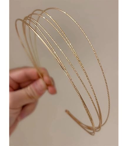 Amazon.com : Deghew Gold Metal Thin Headbands for Women  display picture 3