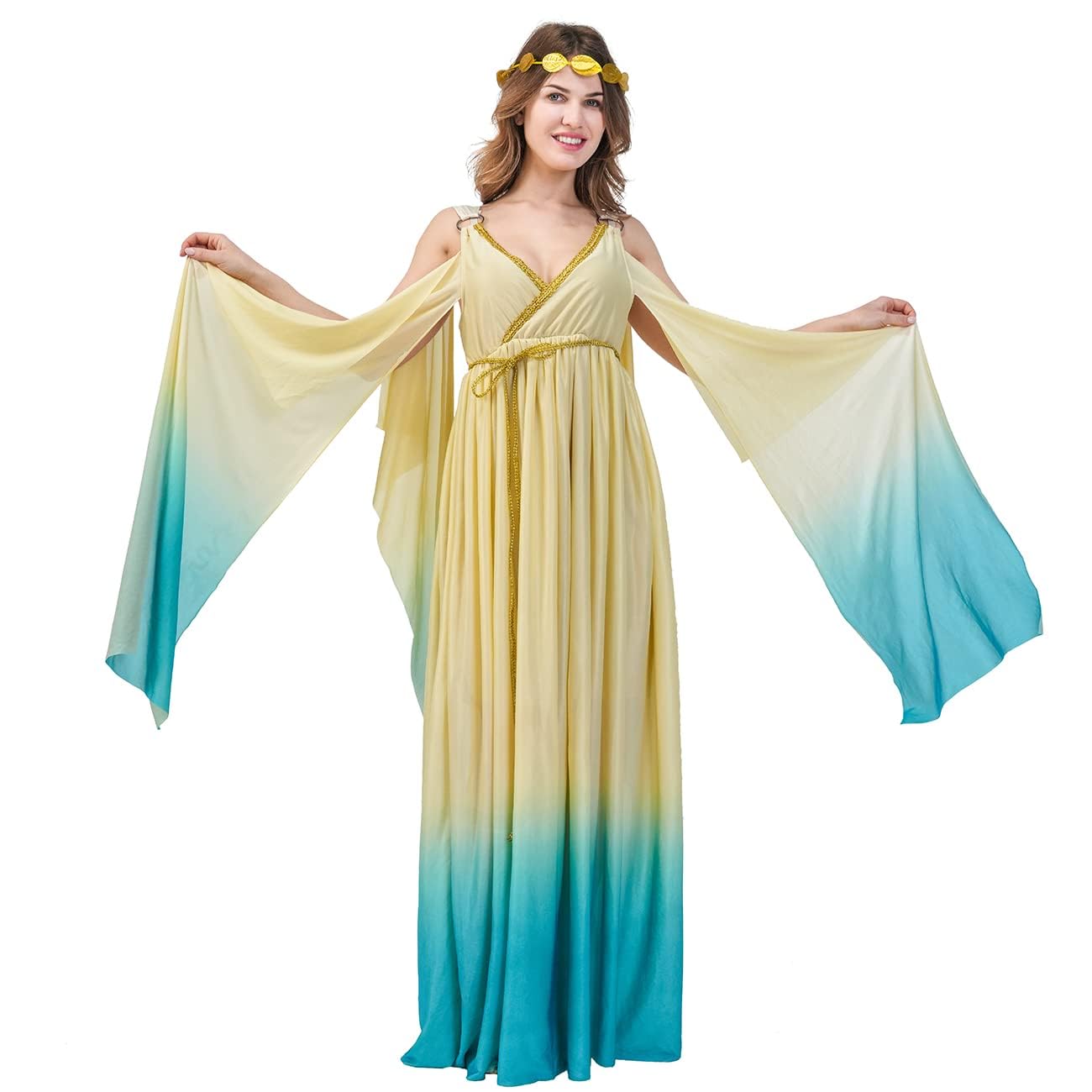 SEA HARE Women's Greek Goddess Costume Egyptian Queen Costume (XXL)