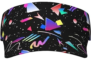 ADHOKMJL 90s Vintage Music Party Retro 90'S Visor Hats for Women Men, Adjustable Wide Brim Sun Caps for Sports Golf