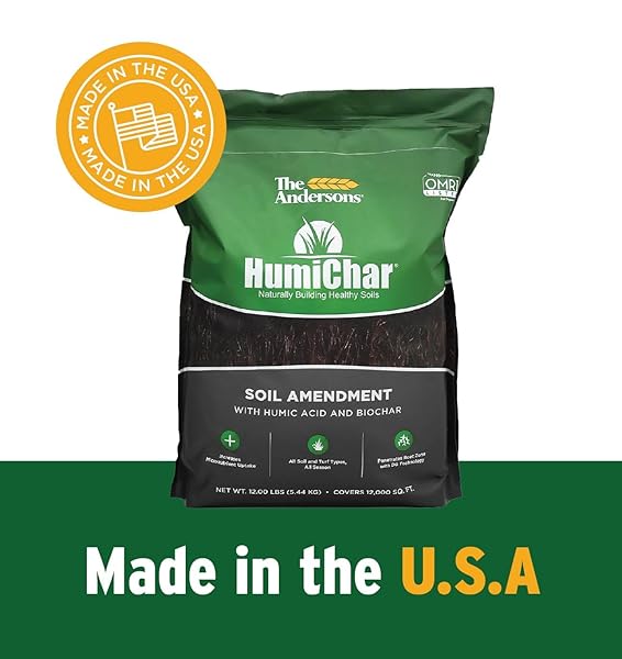 THE ANDERSONS HUMICHAR ORGANIC SOIL AMENDMENT WITH HUMIC ACID AND BIOCHAR COVERS 12,000 SQ FT (12 LB)