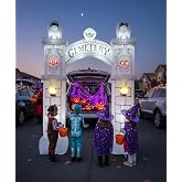7.4FT Halloween Graveyard Trunk or Treat Car Decorations Kit for SUV ， Inflatable Ghost Archway Garage Door Car Decorations Haunted House Car for Halloween Outdoor Party Supplies Outside (Ghost)