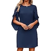 Simplee Womens Cocktail Dress 2025 Formal Flutter Sleeve Elegant Chiffon Trendy Wedding Guest Dresses