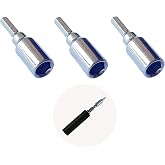 PANSHIYON 3pc 4mm to 1/4" Magnetic Bit Adapter for 6.35mm Electric Driver | Use standard bits with your 4mm screwdriver;Magnetic grip keeps bits secure during work