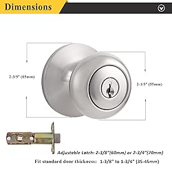 Probrico 10 Pack- Keyed Alike Door Knobs in Brushed