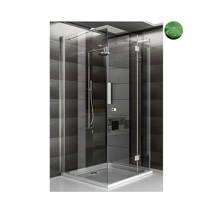 Duschkabine Duschtür Wannenmaß 90x90x195 cm ESG Easy Clean Glas Duschabtrennung mit Antikalk