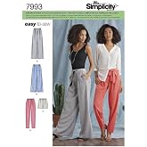 Simplicity Women's Loose Fitting Pants and Shorts Sewing Patterns, Sizes 14-22
