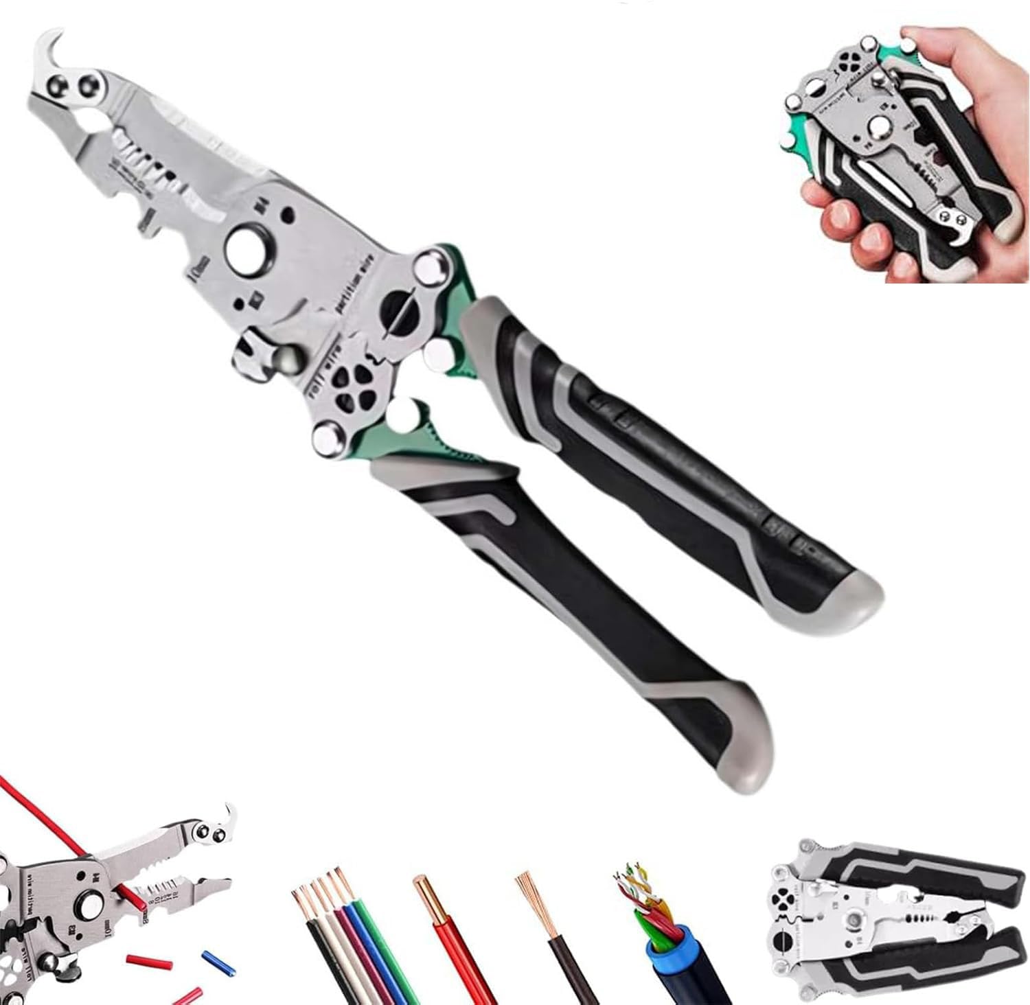 Photo 1 of 18 in 1 Foldable Wire Stripper, 2025 Upgraded Multifunctional Foldable Professional Wire Stripper Tool, For Cutting, Stripping and Crimping Wires