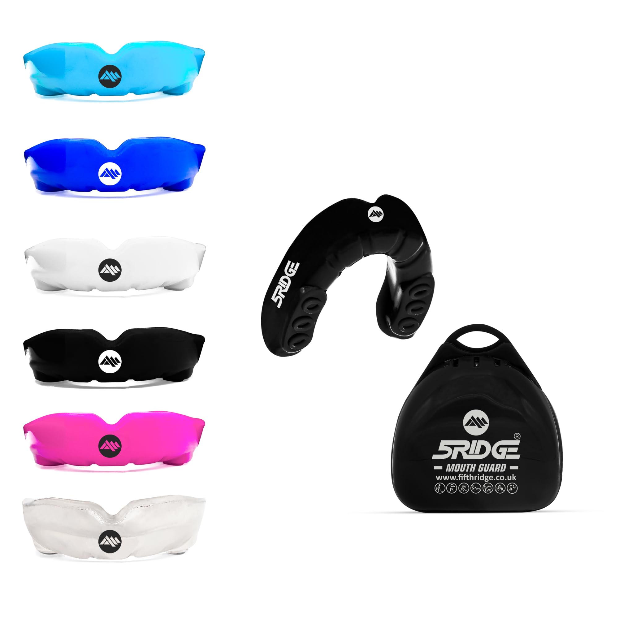 Mouth Guards for Boxing Men Adult Youth Junior Mouldable Rughby Sports Slim Fit Boil and Bite Gum Shield with Box MMA Hockey Basketball Muay Thai Football (Black, Adult Over 11 Years)