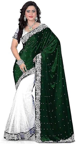 Market Magic World Womens Embroidered Saree with Blouse Piece(Free Size)