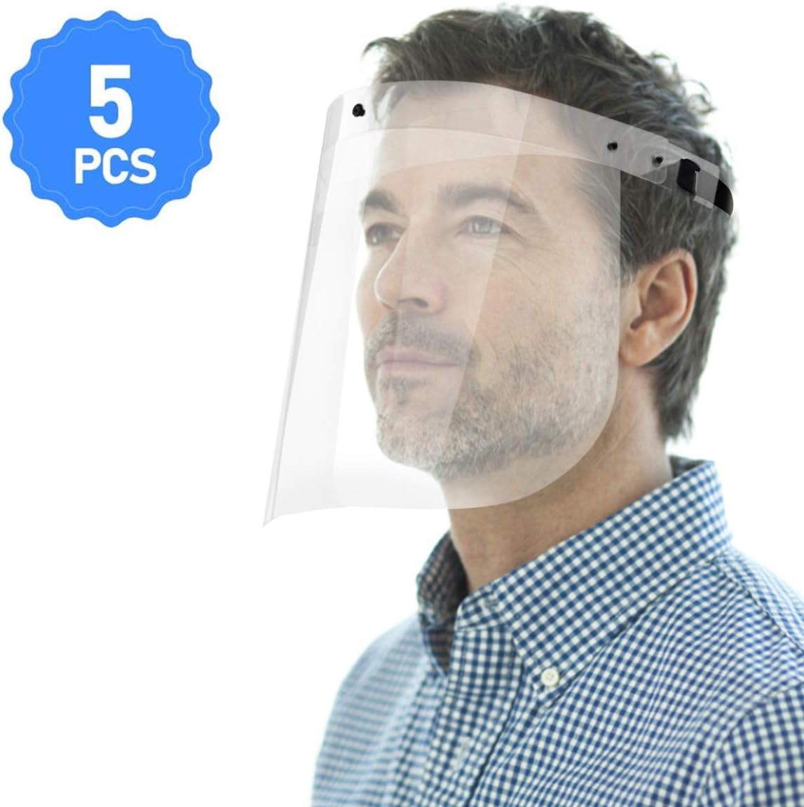 TAPCET Face Shield 5 pcs, Face Shield Full Cover, Anti Fog & Comfortable for Family Adult Children Office Workshop
