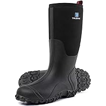 Amazon.com | TerraTrax Men's Waterproof Rubber Muck Rain and