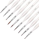 AIEX 9pcs Fine Detail Paint Brush Set Miniature Painting Brushes Kit Mini Paints Brush Set for Acrylic, Watercolor, Oil, Face