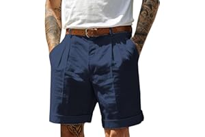 Ymosrh Men's Casual Chino Shorts Pleated Front Short Casual Lightweight Summer Golf Shorts Mens Pants, S-3XL