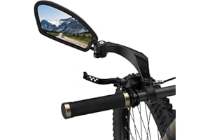 Flycoco Square Bike Mirror Handlebar Mount Pole-End Left Side - High-Definition Adjustable Scratch-Resistant Mountain Reversing Mirror Suitable for Men'S and Women'S Bicycles for Outdoor Riding Travel
