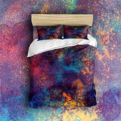 Anzona Lightweight Microfiber Duvet Cover Sets, Colorful Spots Pattern Design, Ultra Soft and Easy Care, Fade Resistant