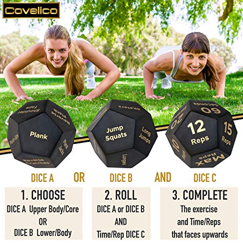 Covelico Exercise Dice Workout Dice and Fitness Dice for Adults