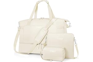 TIBES Gym Bag for Women Weekender Bag - Travel Duffle Bag with Waterproof Shoe Compartment 3pcs Set Carry On Overnight Bags for Business Trip Travel Gym Yoga Sports