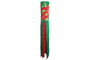 In the Breeze 5027 Poinsettia Holiday Windsock, 40-Inch