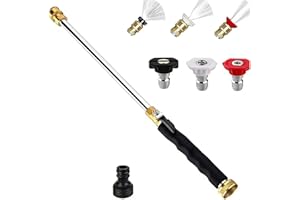 Jet Nozzle High Pressure Hose Nozzle, Jet Pressure Washer for Garden Hose with 3 Different Nozzles, 3-in-1 Pressure Power Wan