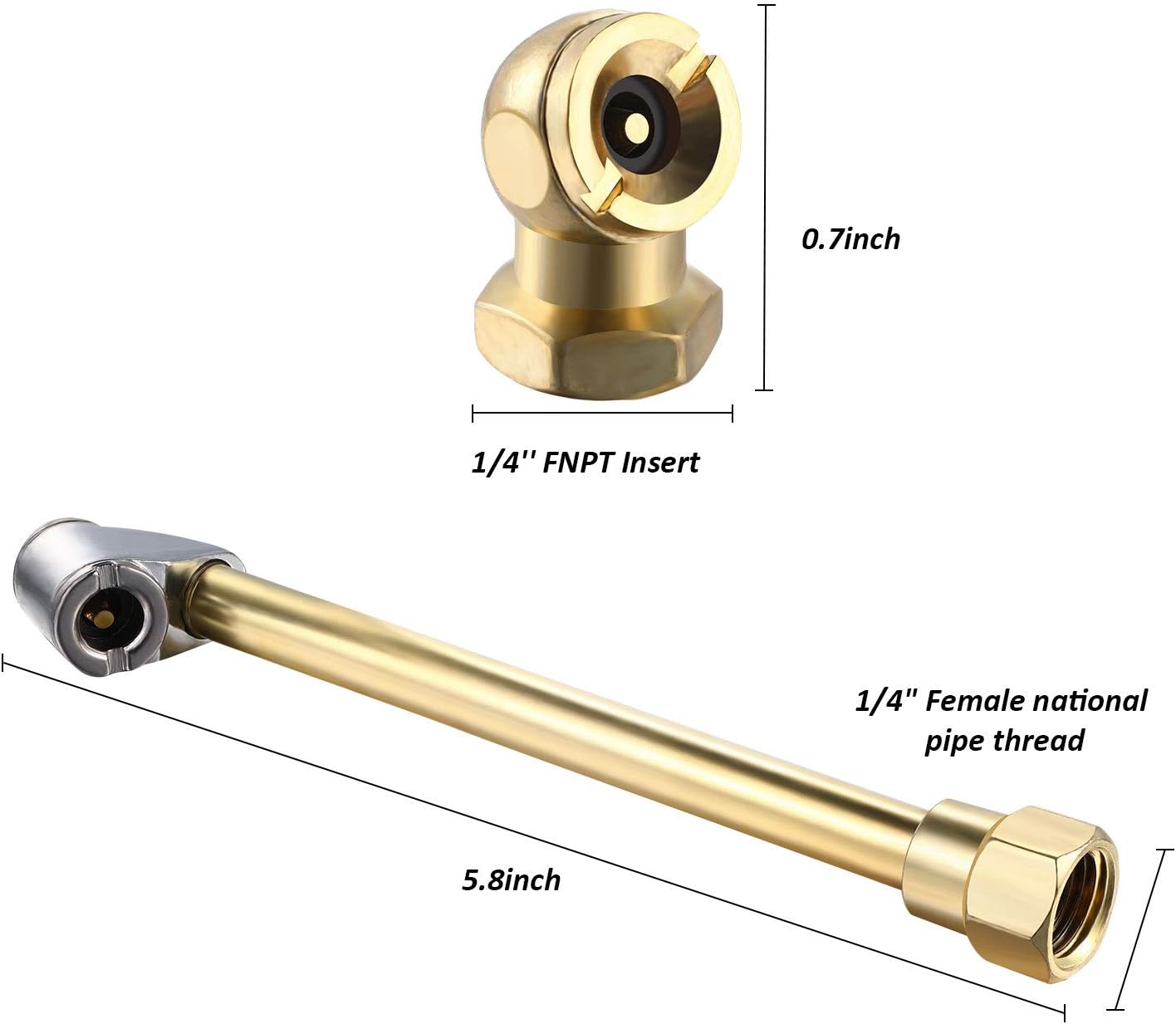 Mudder 2 Pieces Portable Air Chuck Set Including S699 1/4 Inch Closed Ball Air Chuck and S690 1/4 Inch Fnpt Dual Head Air Chuck: Automotive