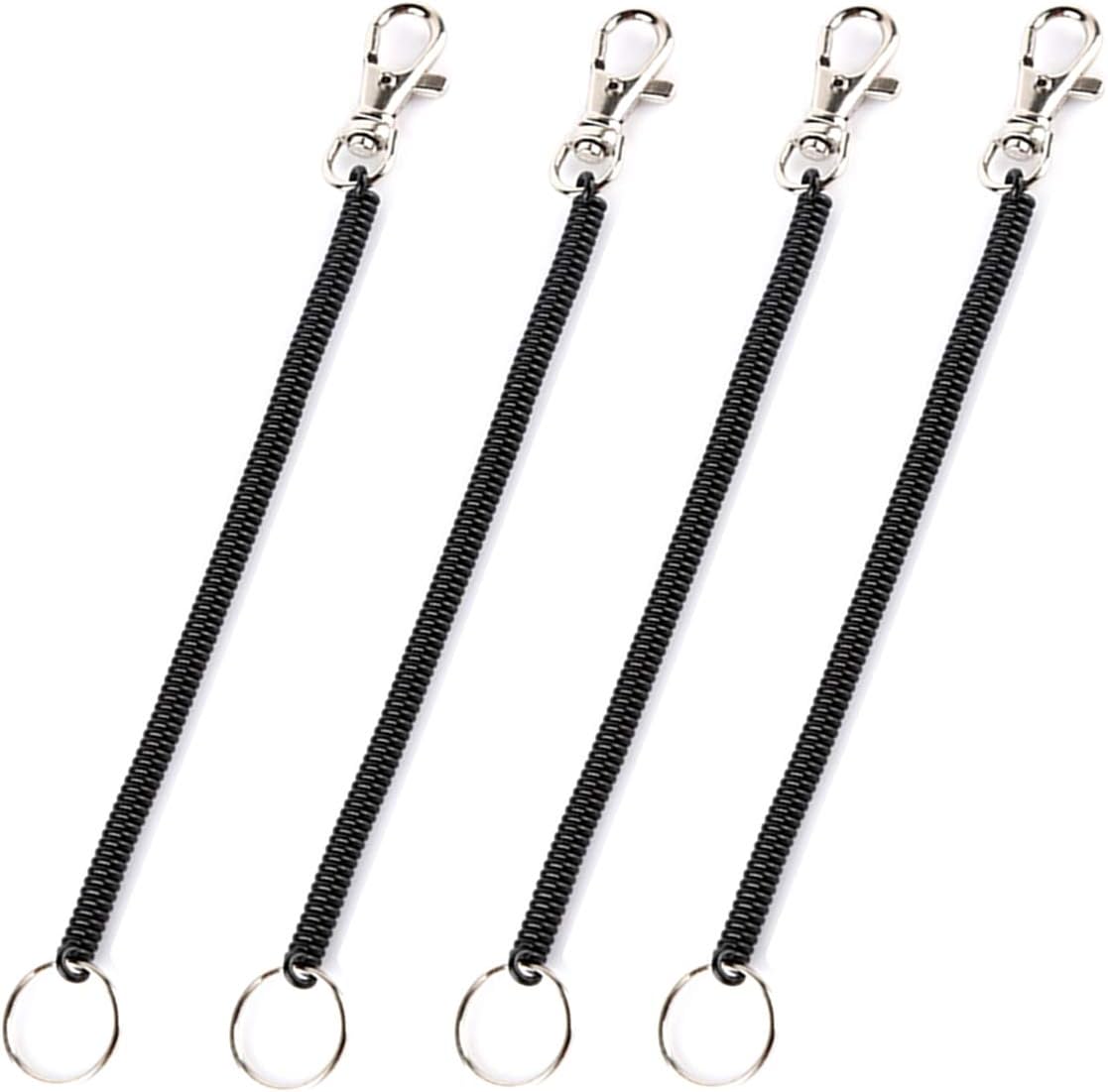 Amazon 【4本セット】鍵ストラップ キーリングキーチェーンストラップ スパイラルコード 釣り用道具 尻手ロープ 長さ13.6CM